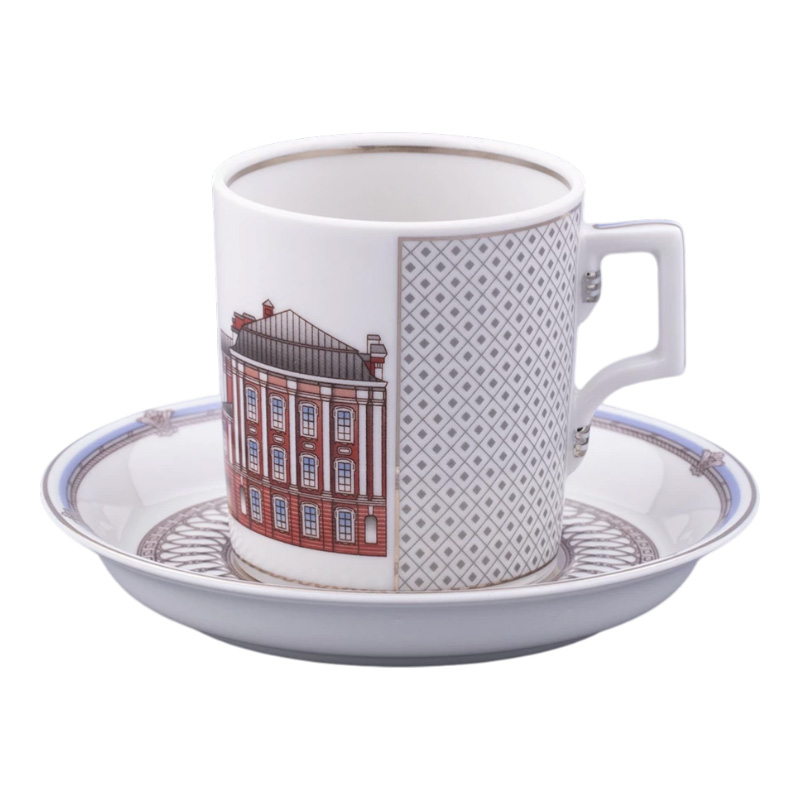 Чайная пара Императорский фарфоровый завод Серебряный город