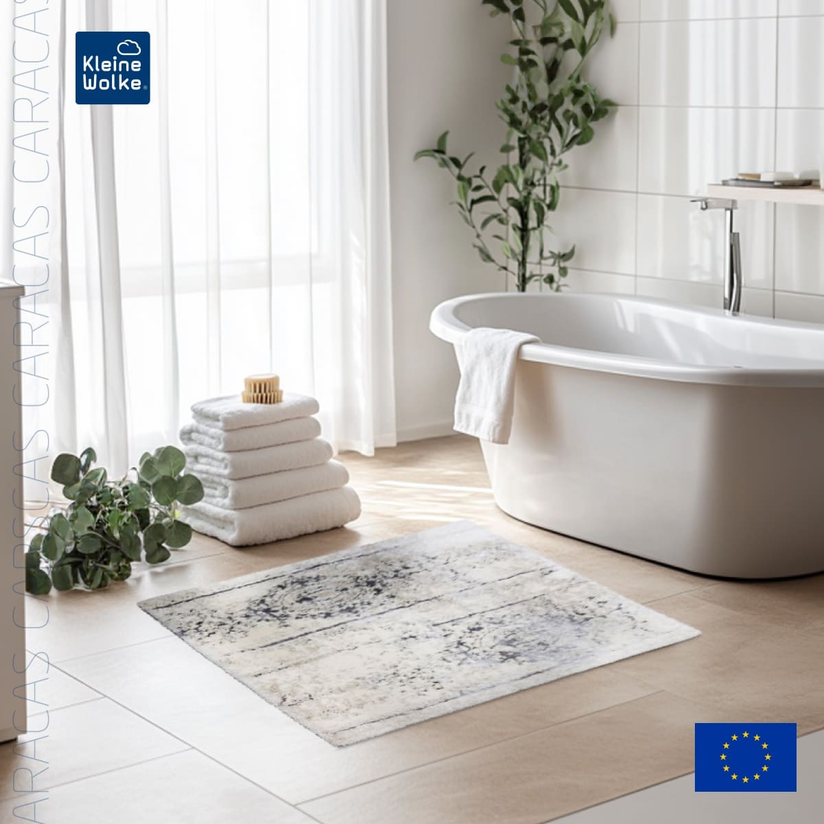 Коврик для ванной комнаты Kleine Wolke Caracas Silver grey 60x60см