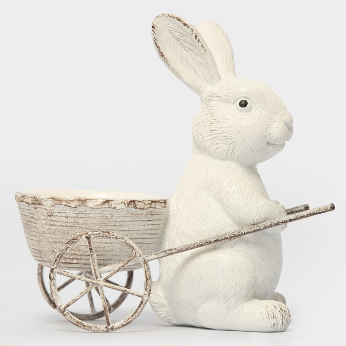 Подставка для яйца Anna Lafarg Пасха Натуральная Кролик с тележкой