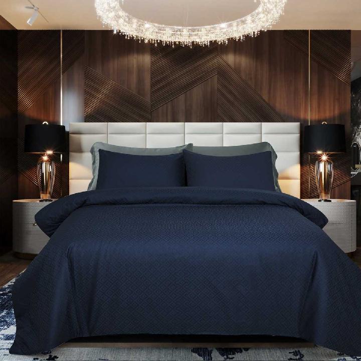 Комплект постельного белья 2-спальный Pappel Jacquard Blue rhombus