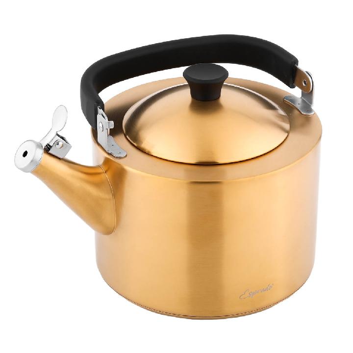 Чайник наплитный со свистком Esprado Magnifico 2,5л, матовый золотой