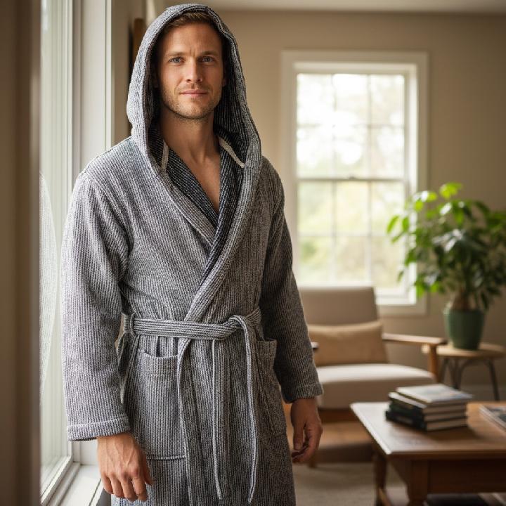 Халат унисекс Casa Lusso размер XL, цвет серый