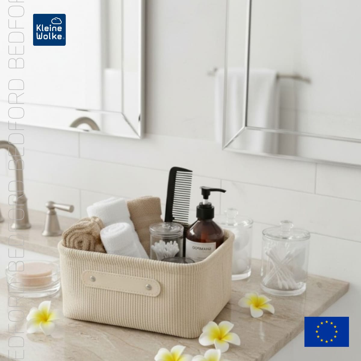 Корзина для хранения Kleine Wolke Bedford Beige 23x11x23см