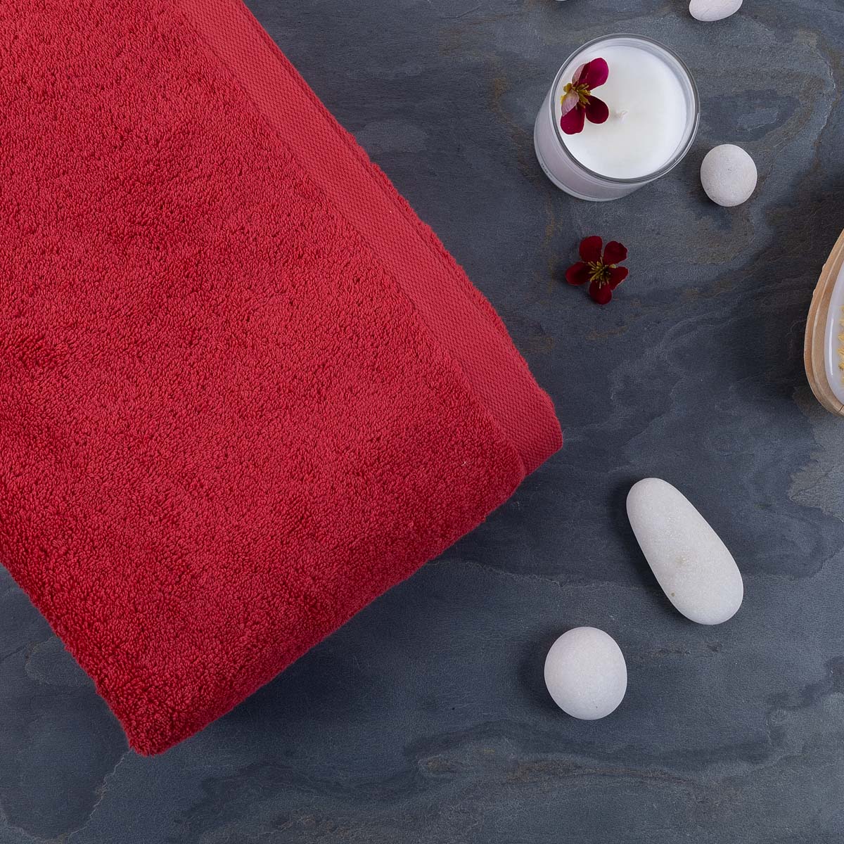 Полотенце махровое Lameirinho Aqua 70x140см, цвет красный