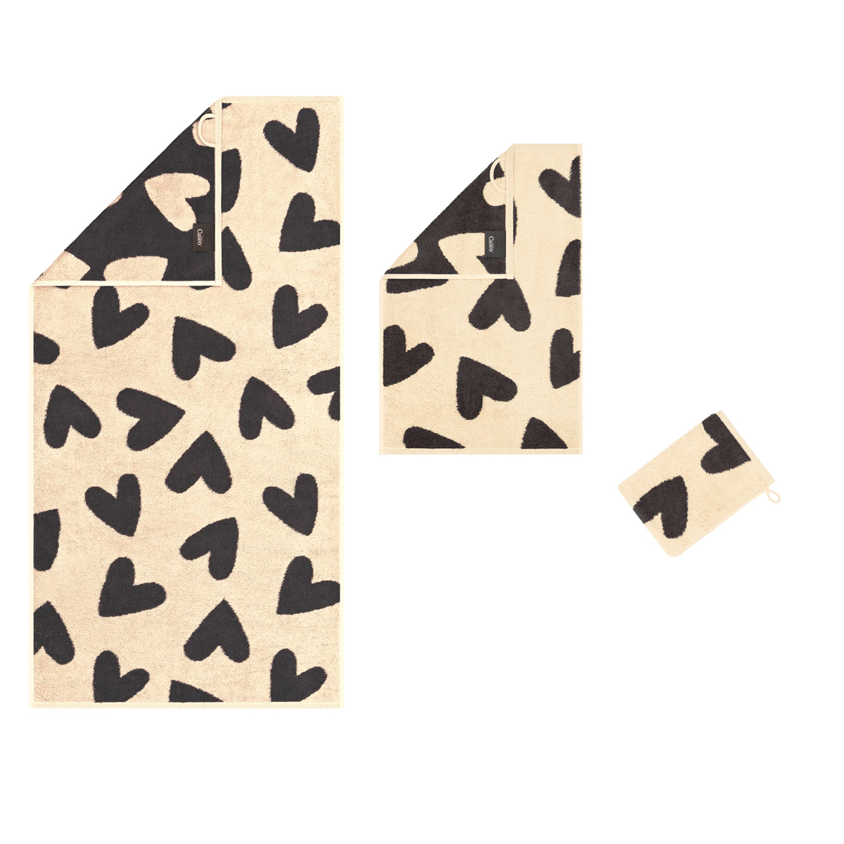 Полотенце Cawo Heart Beats 70x140см, цвет темно-серый