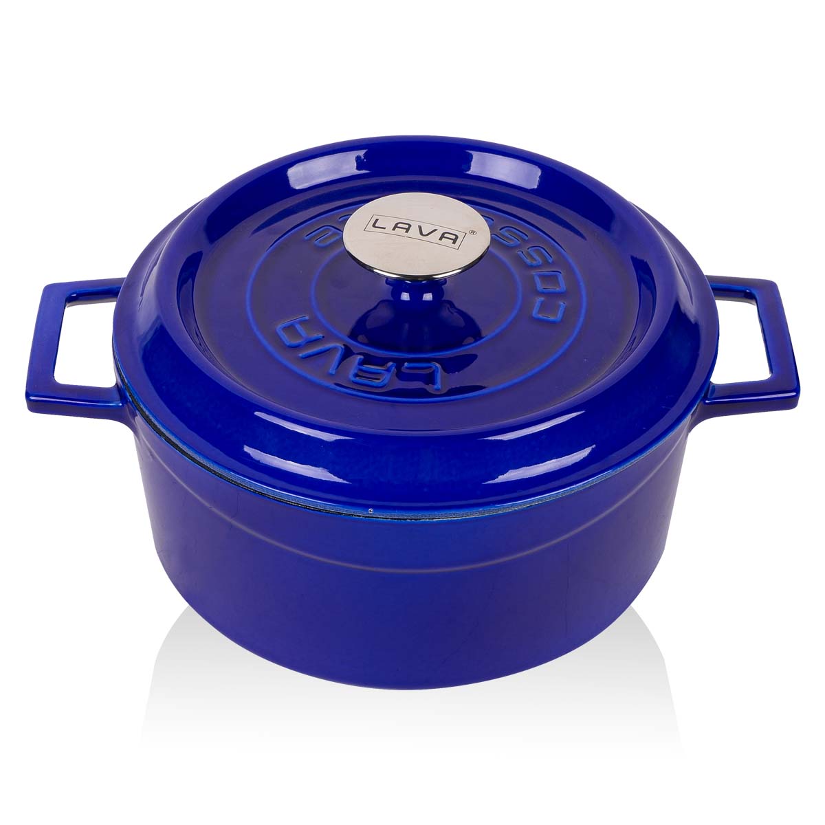 Кастрюля чугунная Lava 4,49л, цвет черный