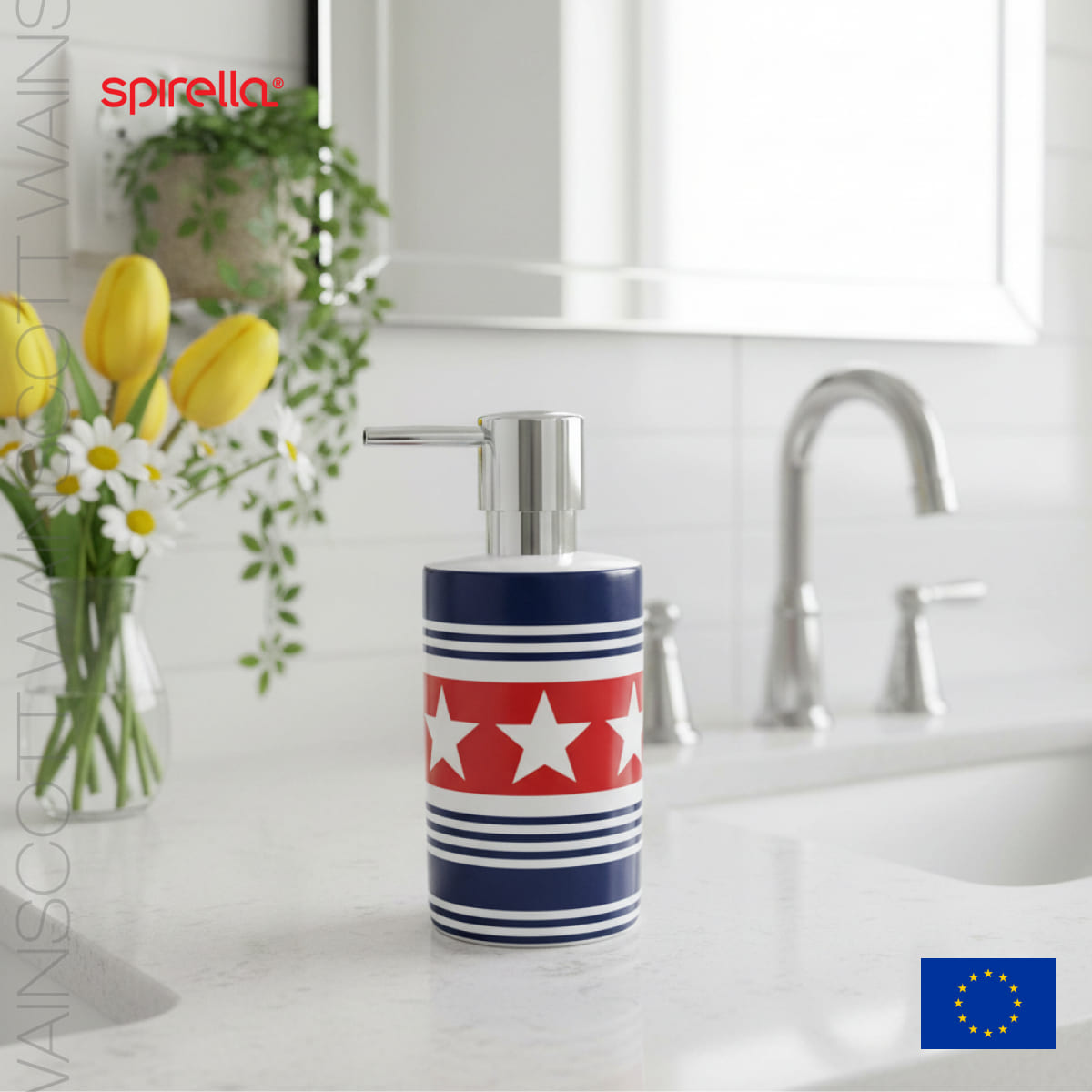 Дозатор для жидкого мыла Spirella Wainscott, красный