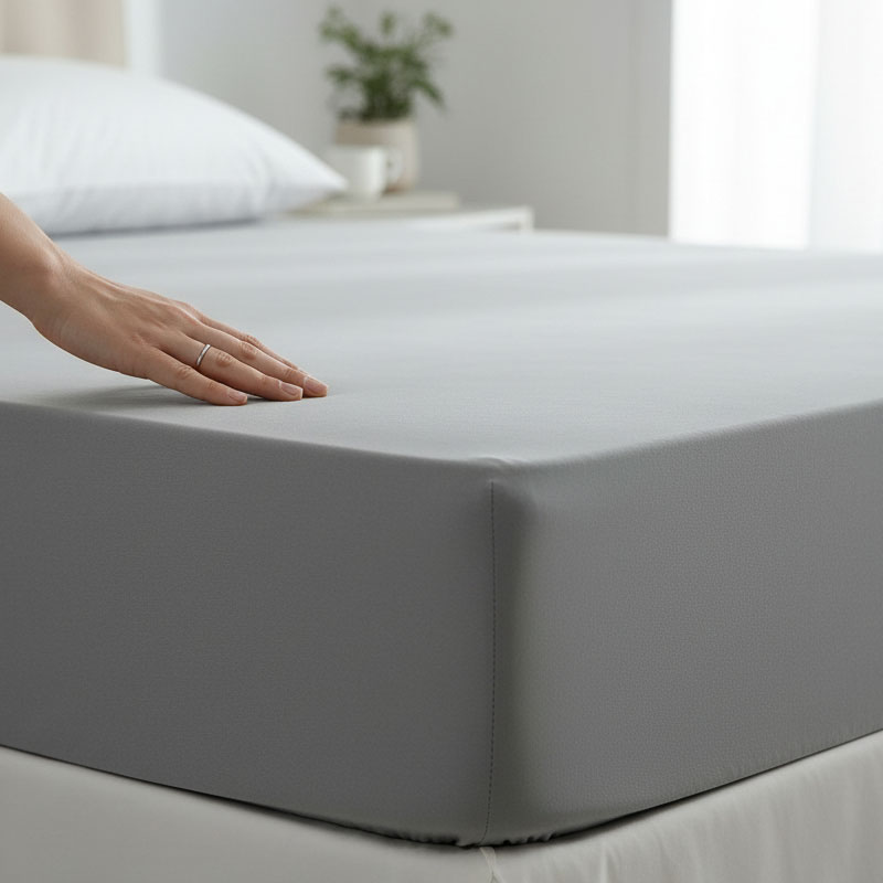 Простыня натяжная 1,5-спальная Pappel Comfort, цвет теплый серый