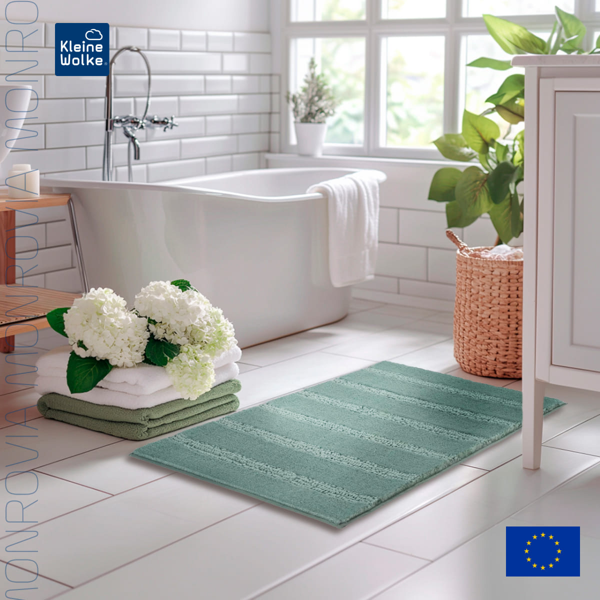 Коврик для ванной комнаты Kleine Wolke Monrovia 60x100см, зеленый