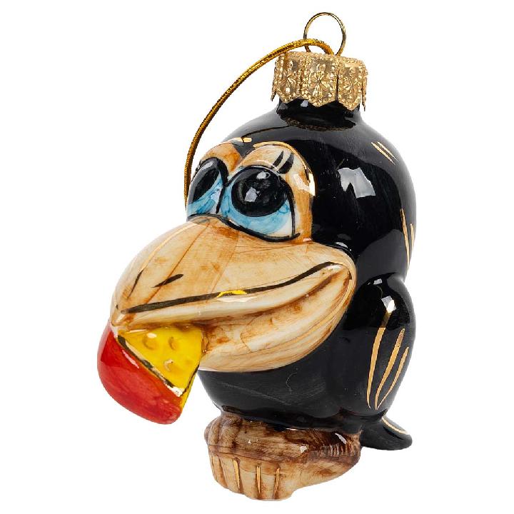 Елочная игрушка Лефортовский фарфор Сказки. Ворона с сыром