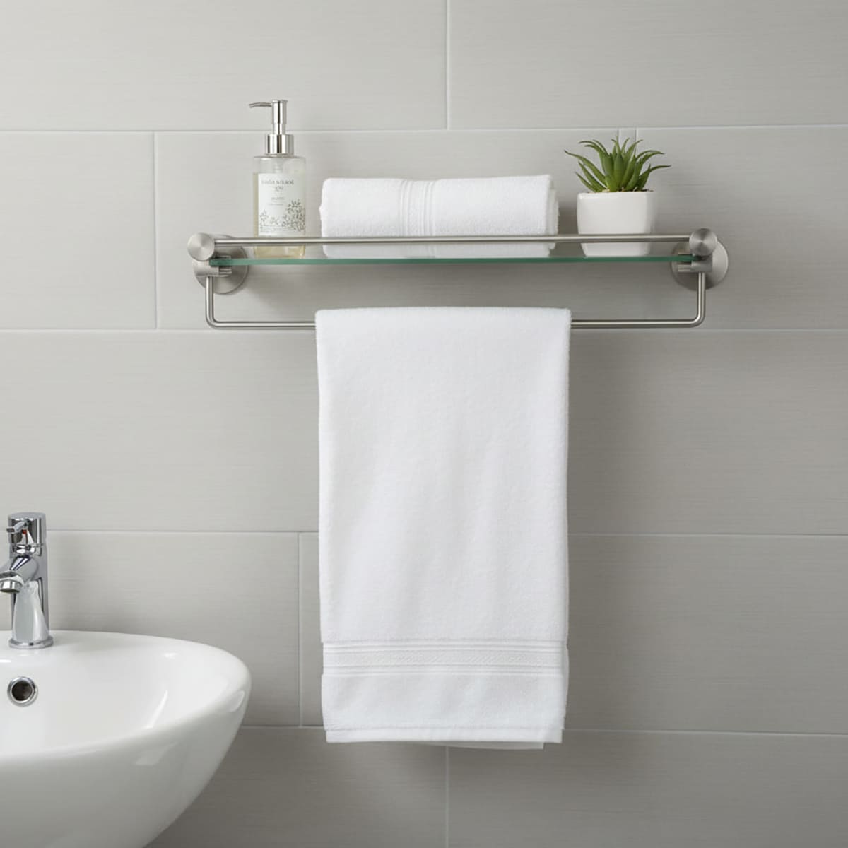 Полка настенная для ванной комнаты MSV SIWA нержавеющая сталь