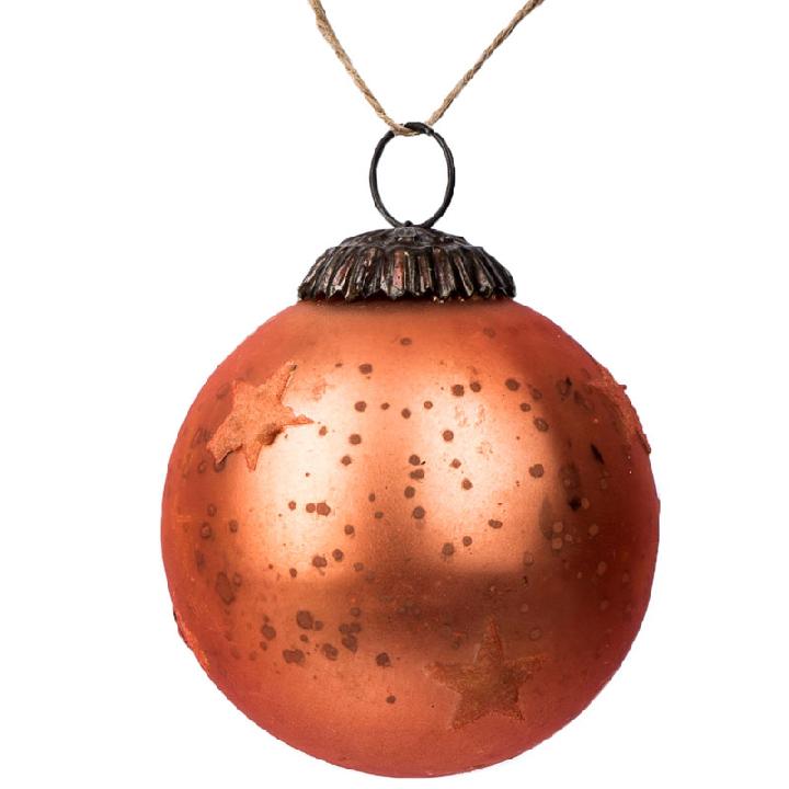 Елочная игрушка шар Roomers Новогодняя коллекция, цвет оранжевый