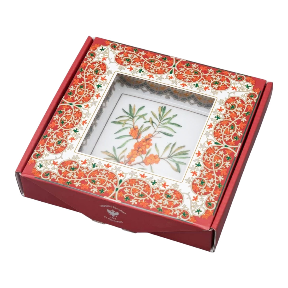 Подставка для мелочей квадратная ИФЗ Цветы и ягоды России. Облепиха сибирская