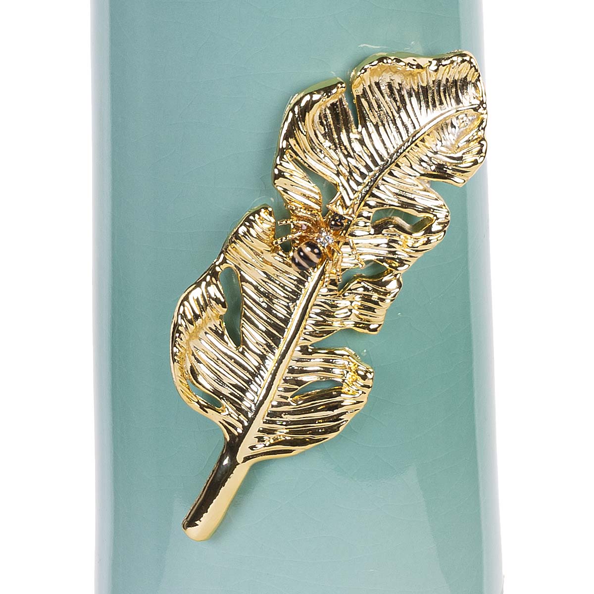Ваза с золотым цветком Garda Decor 15x14x38см