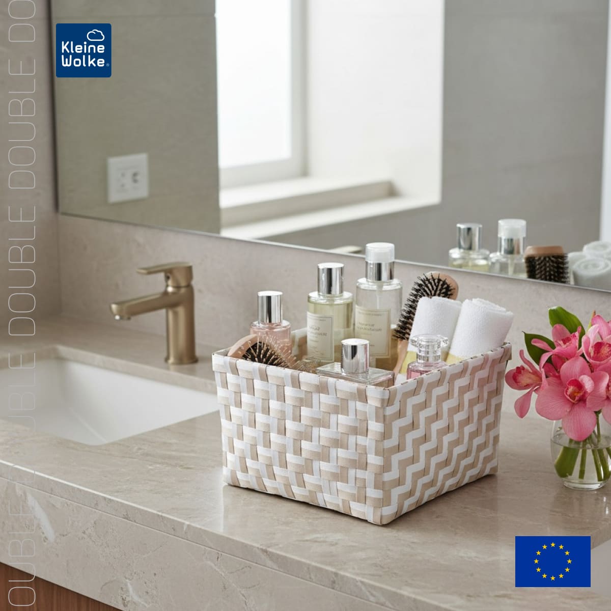 Корзина для хранения Kleine Wolke Box Double Nature 20х12х16,5см, цвет бежевый