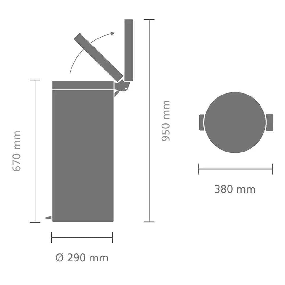 Бак мусорный с педалью Brabantia NewIcon 30л, черный