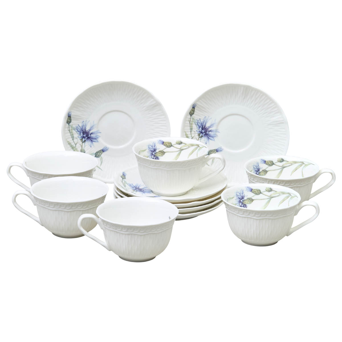 Чайный набор Lefard Васильки, 12 предметов на 6 персон