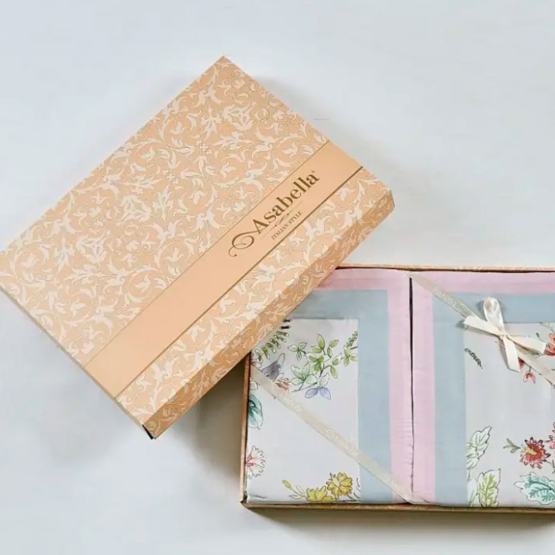 Комплект постельного белья евро Anabella Asabella, узор на серо-коричневом