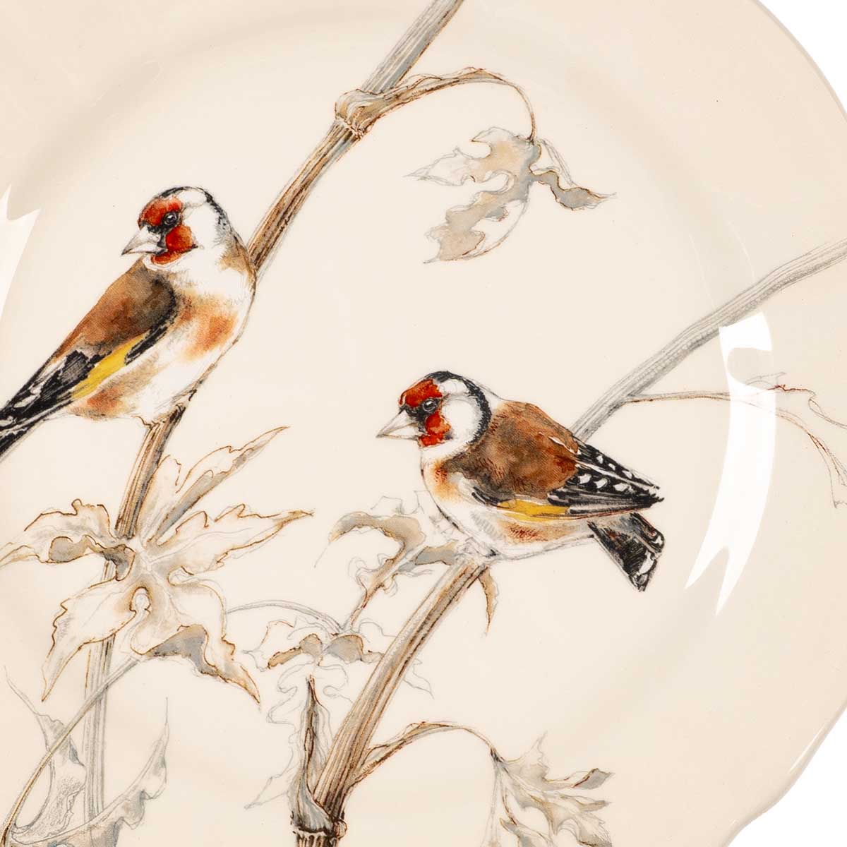 Тарелка десертная Gien Oiseaux Foret Щегол
