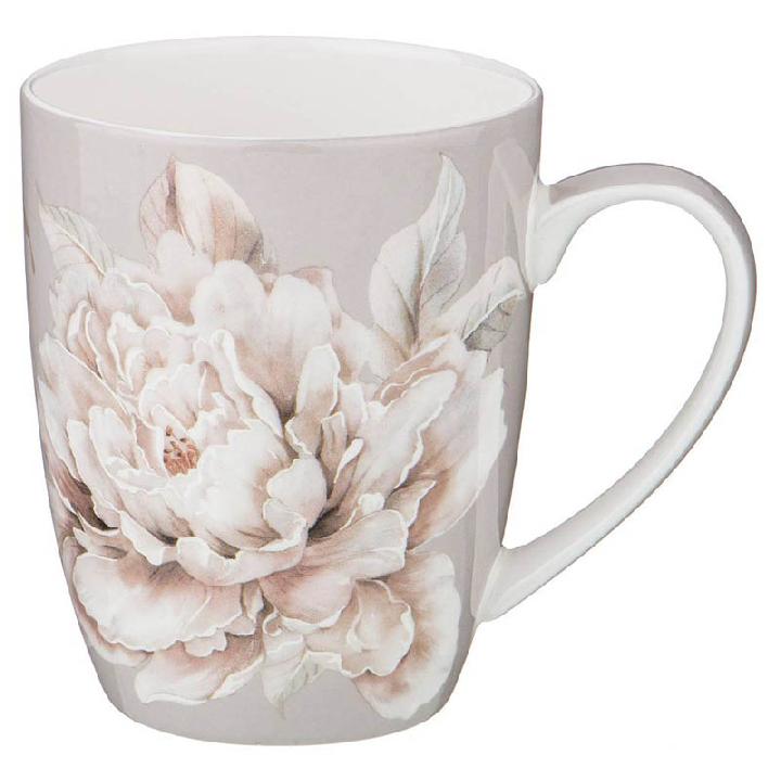 Кружка Lefard White Flower, цвет серый
