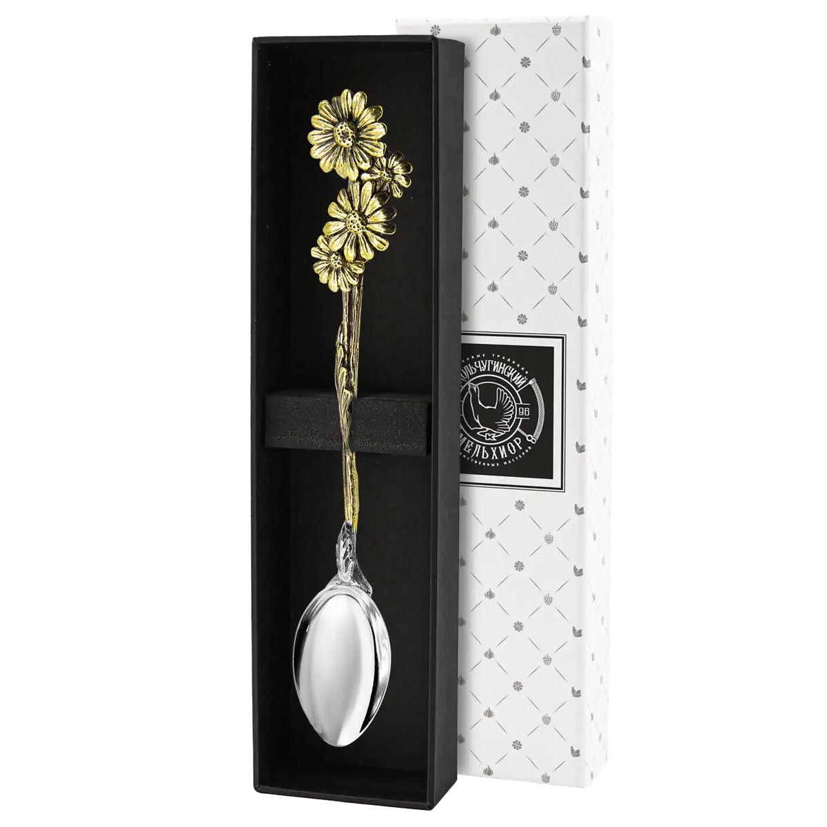 Ложка для кофе Кольчугинский Мельхиор Летний сад Ромашки