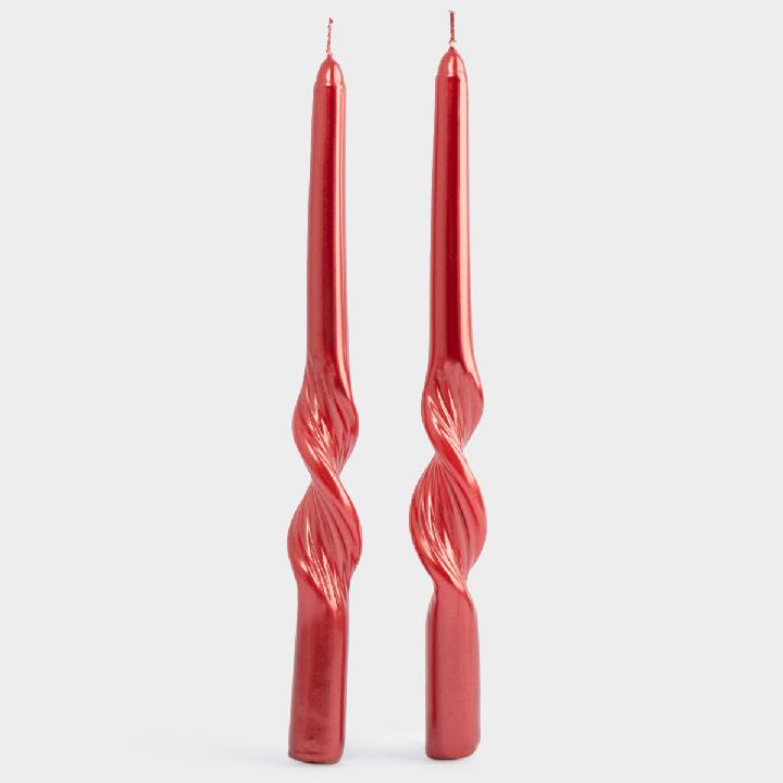 Набор свечей витых Anna Lafarg Новый Год green, 2шт