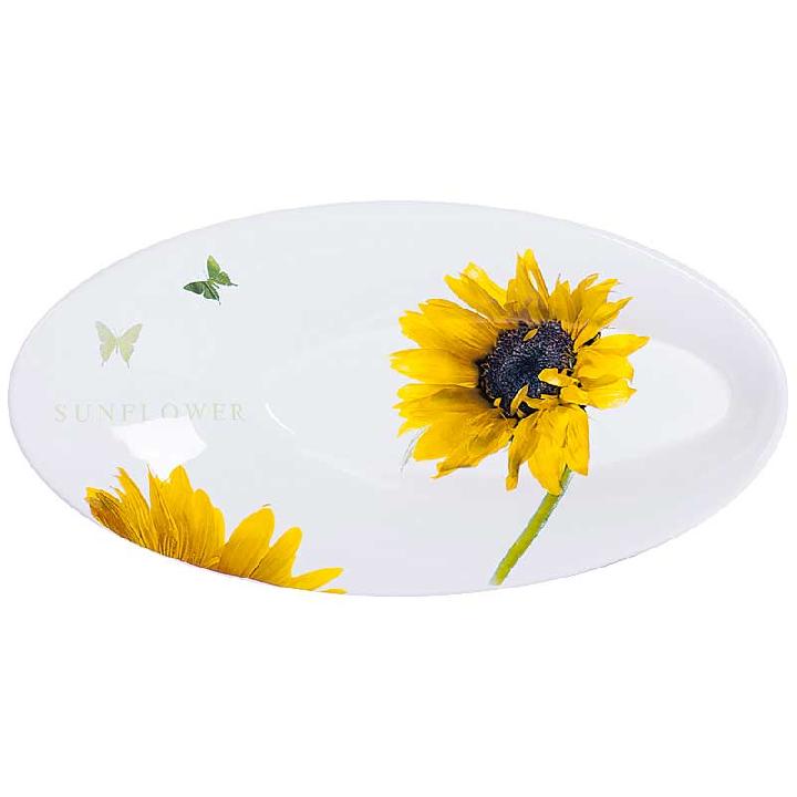 Блюдо Ceramiche Viva Sunflower 40x20,5x5см