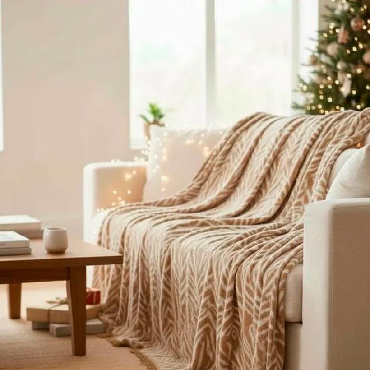 Плед 150x200см Pappel Scotch Jacquard, песочный