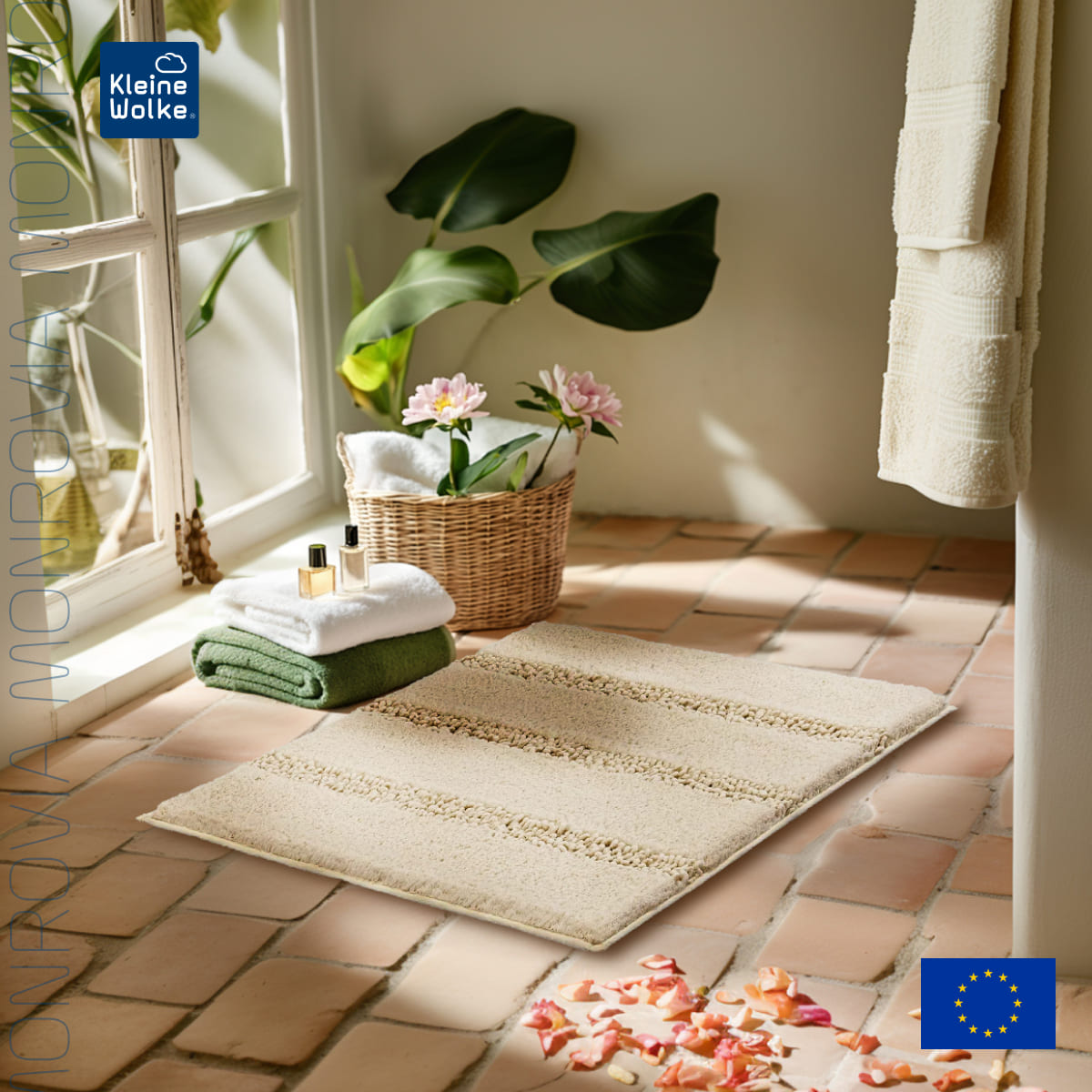 Коврик для ванной 60x60см Kleine Wolke Monrovia, бежевый
