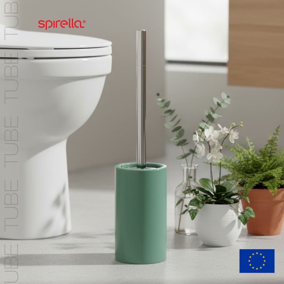 Ерш для унитаза Spirella Tube Moss-Green