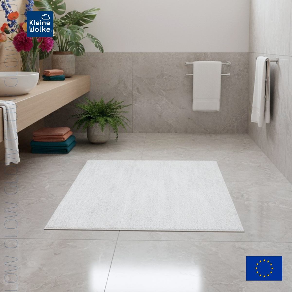 Коврик для ванной комнаты Kleine Wolke Glow 55x65см, белый