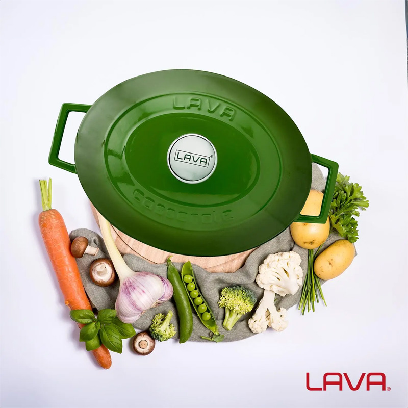 Утятница чугунная Lava 4,67л, цвет зеленый