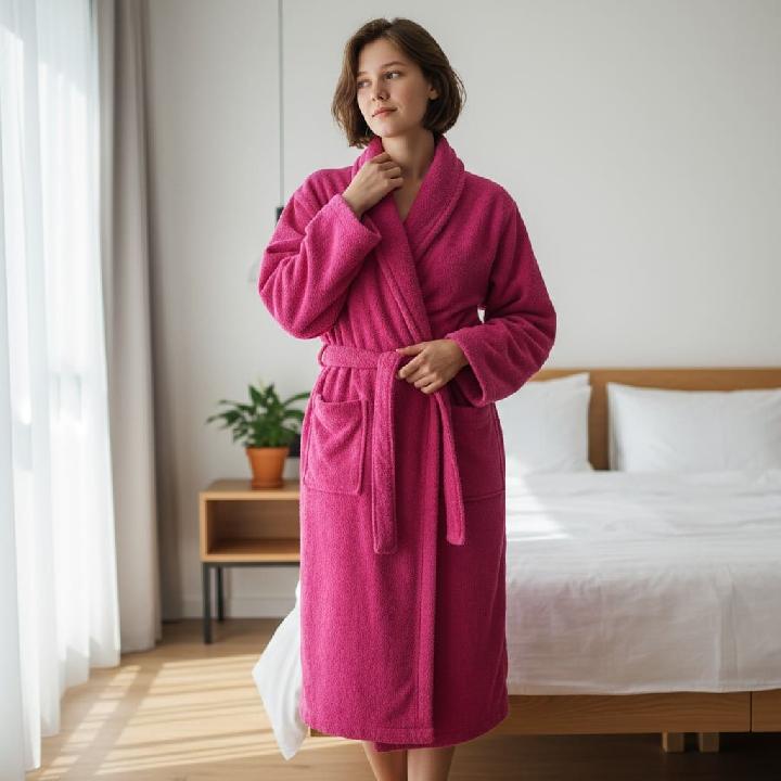 Халат махровый Lameirinho Basic размер XL, карминовый