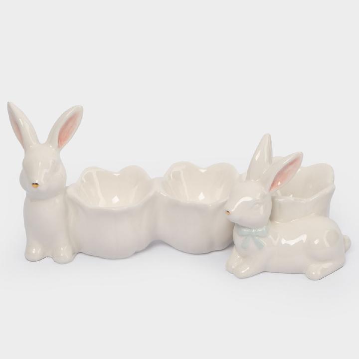 Блюдо пасхальное Anna Lafarg Пасха Золотая Кролики с цветами