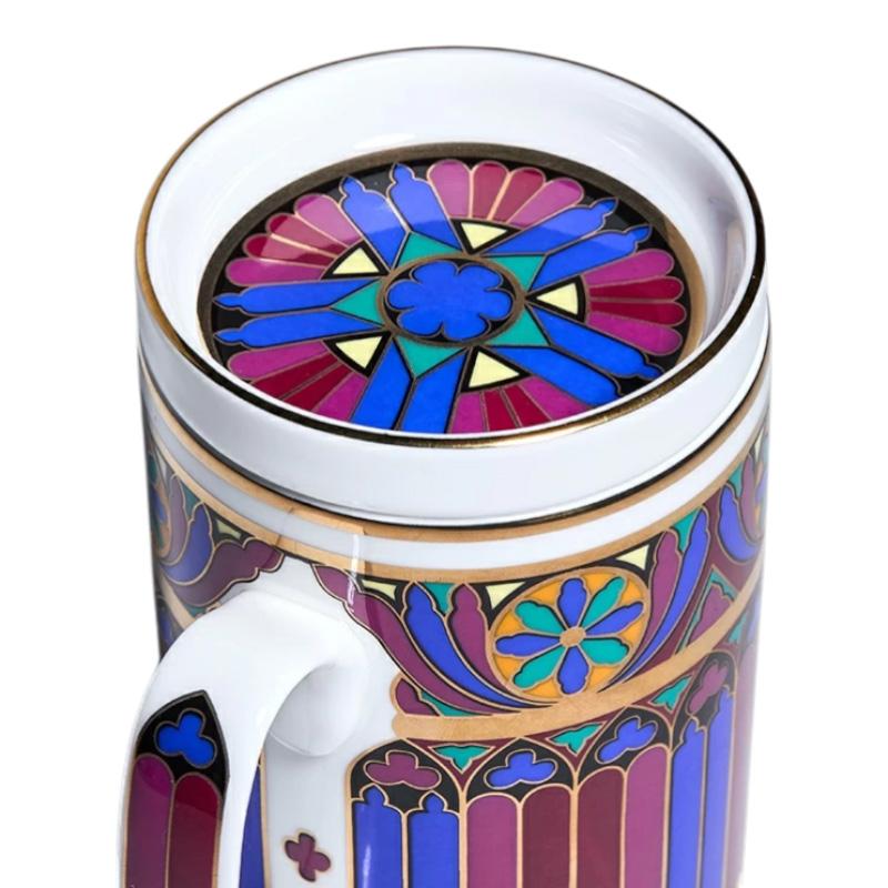 Кружка с блюдцем и крышкой Императорский фарфоровый завод Готический 390мл