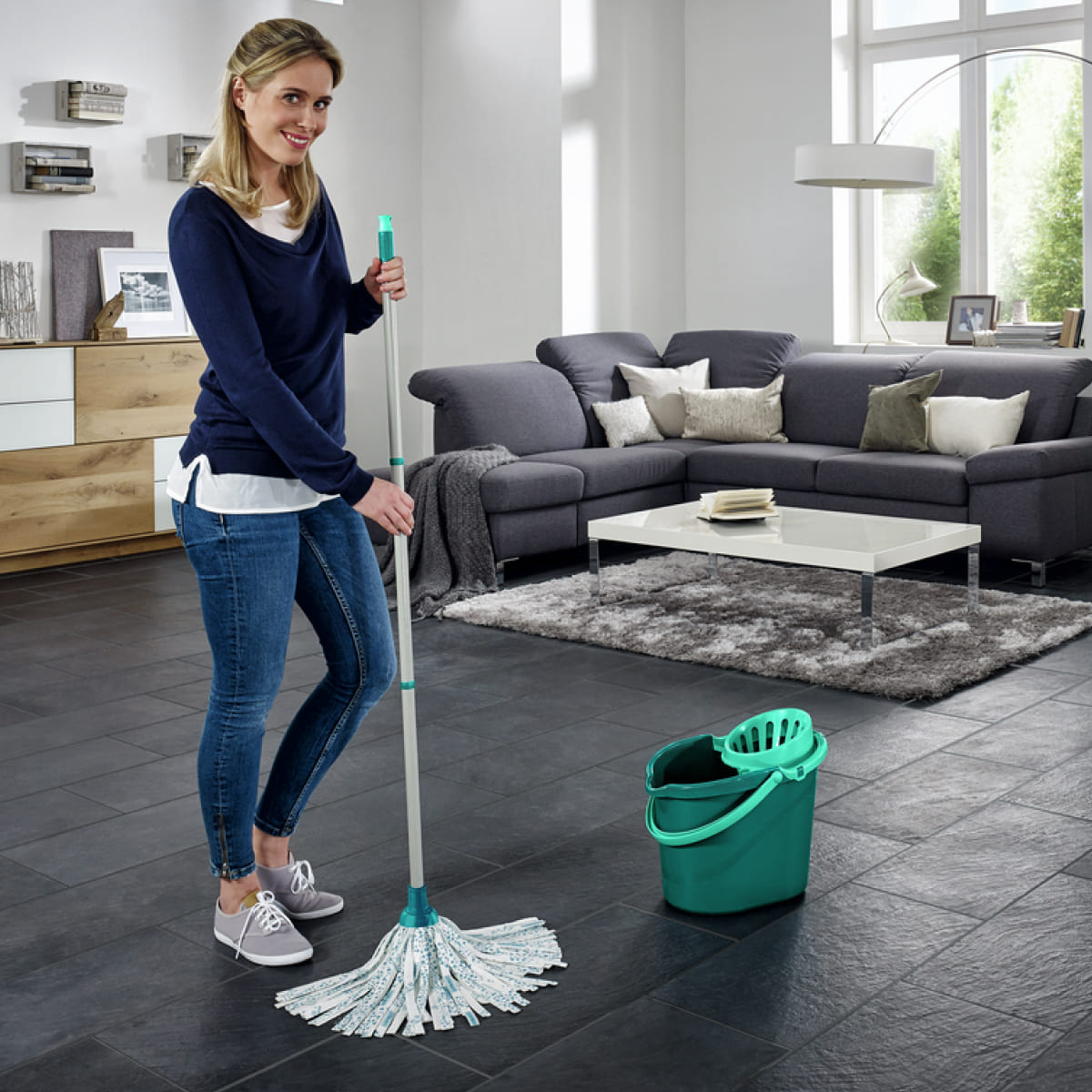 Набор для влажной уборки Leifheit Classic швабра-моп и ведро с отжимом