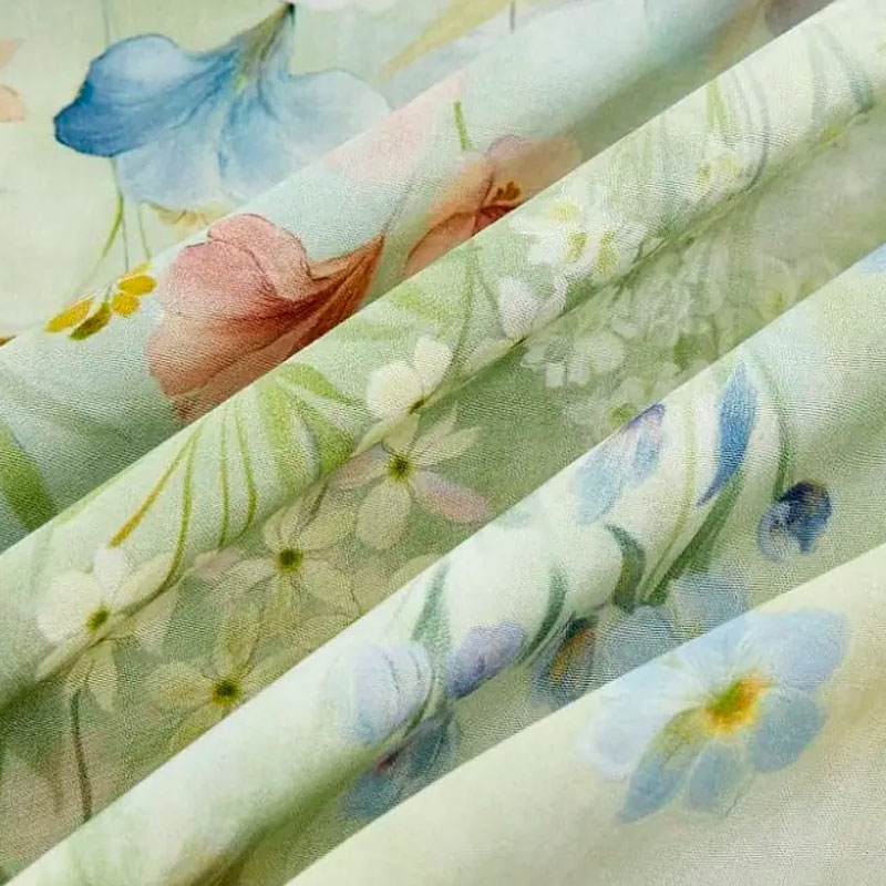 Комплект постельного белья евро Anabella Asabella, цветы на светло-зеленом