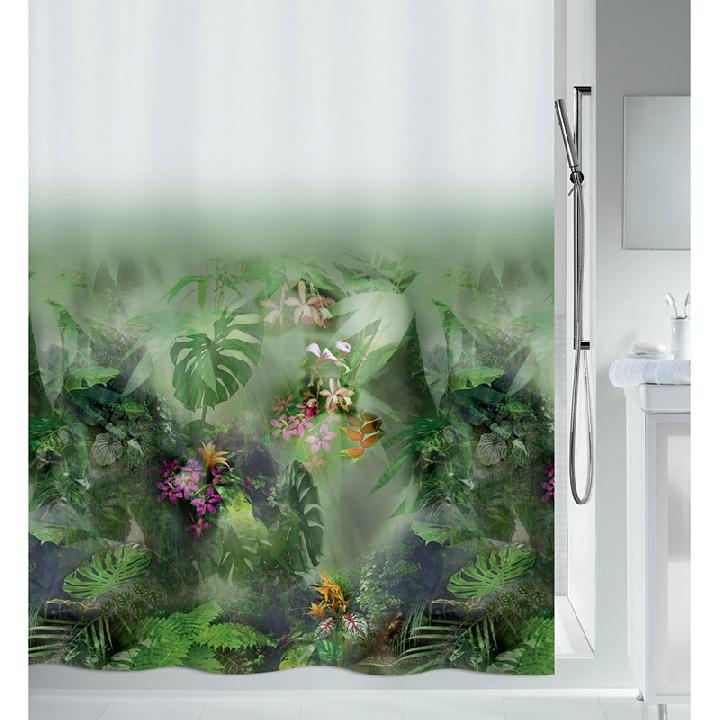 Штора для ванной Spirella Jungle, 180х200см, полиэстер, цвет зеленый