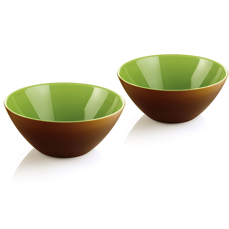 

Набор из 2 мисок My Fusion 12 см зелёно-коричневый