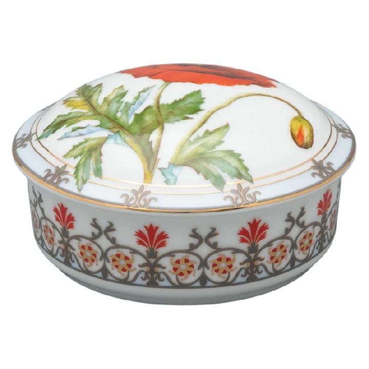 Туалетная коробочка Императорский фарфоровый завод Цветы и ягоды России Мак восточный