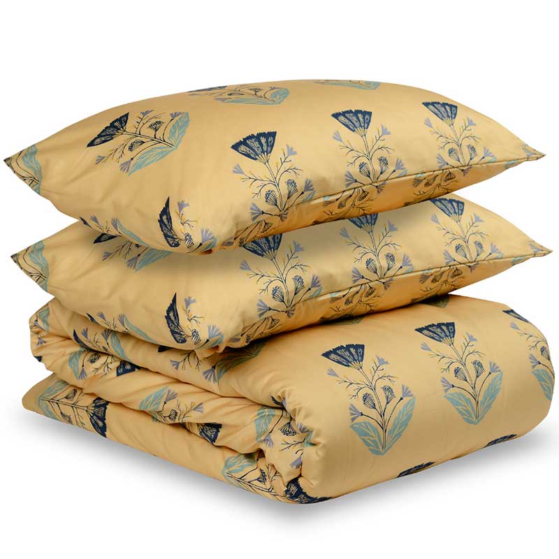 

Комплект постельного белья 1,5-спальный Tkano Essential Летний цветок, темно-синий