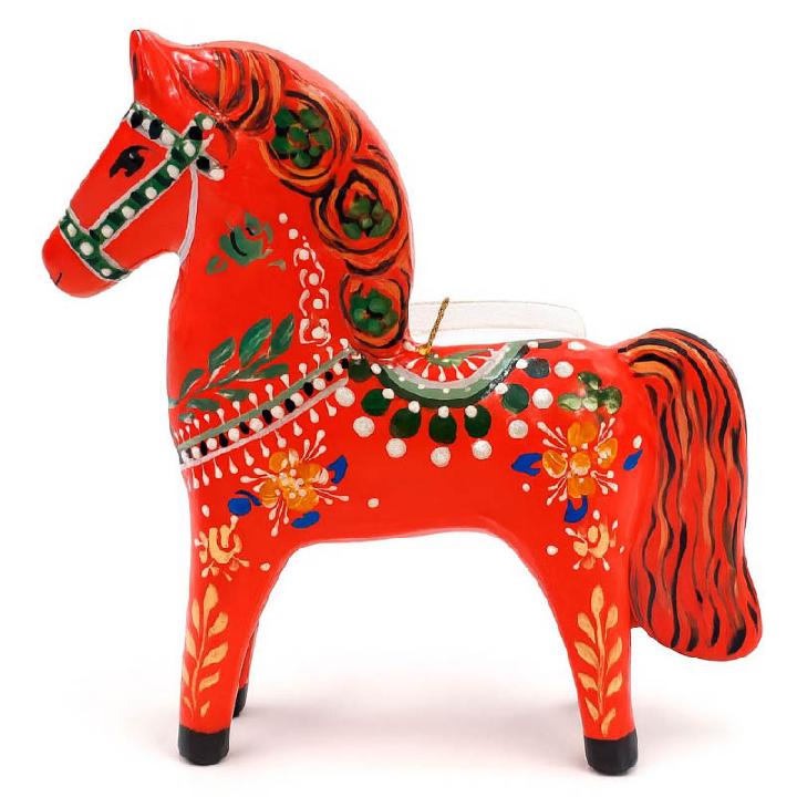 Украшение елочное Elpida Красный конь 11х11см