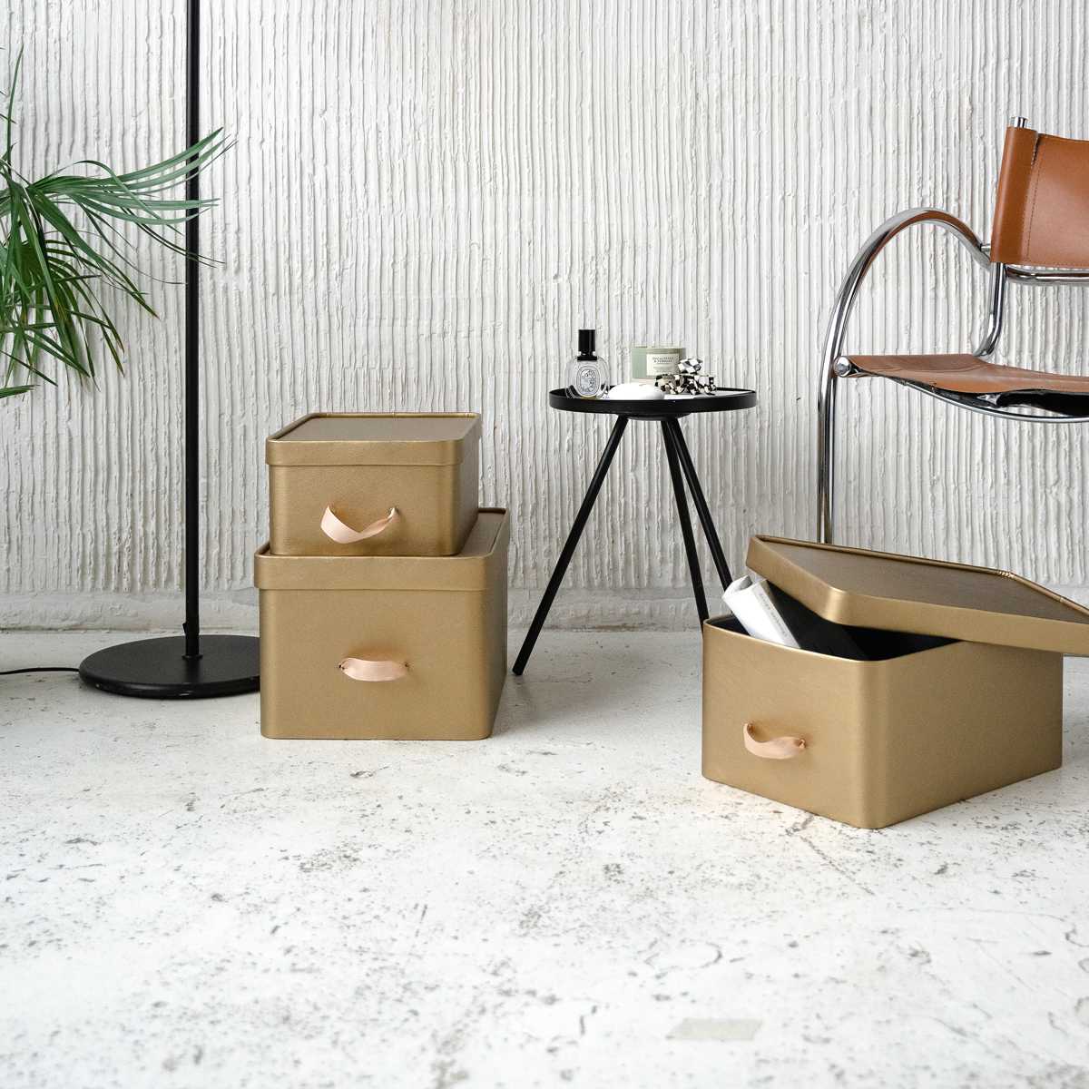 Коробка для хранения Rompicato Cube S, цвет золотой