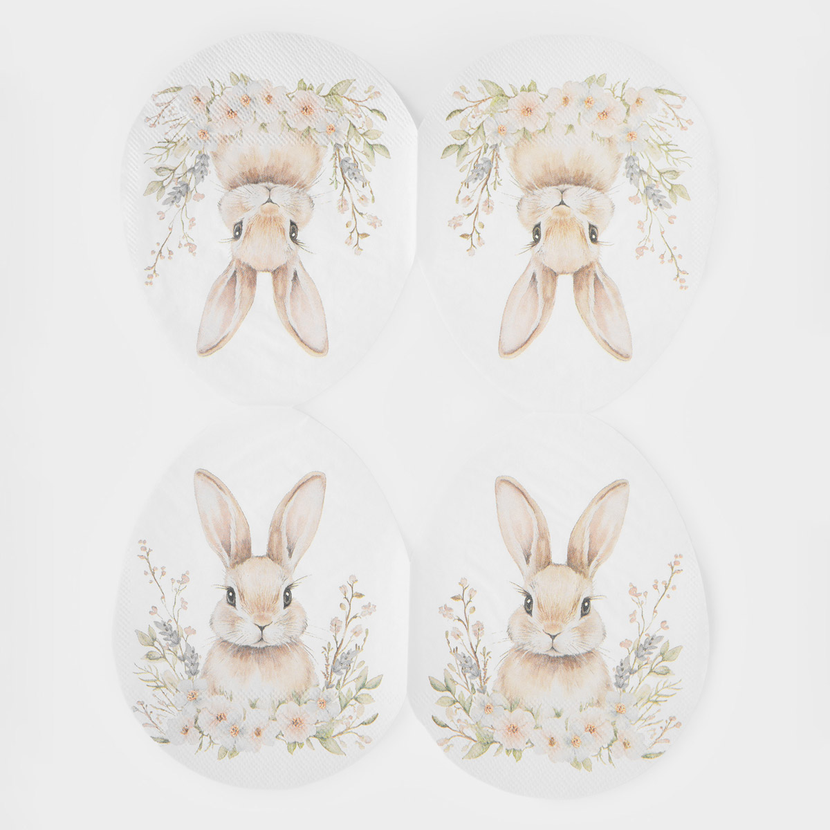 Салфетки бумажные Anna Lafarg Пасха Натуральная Кролик в цветах 20шт