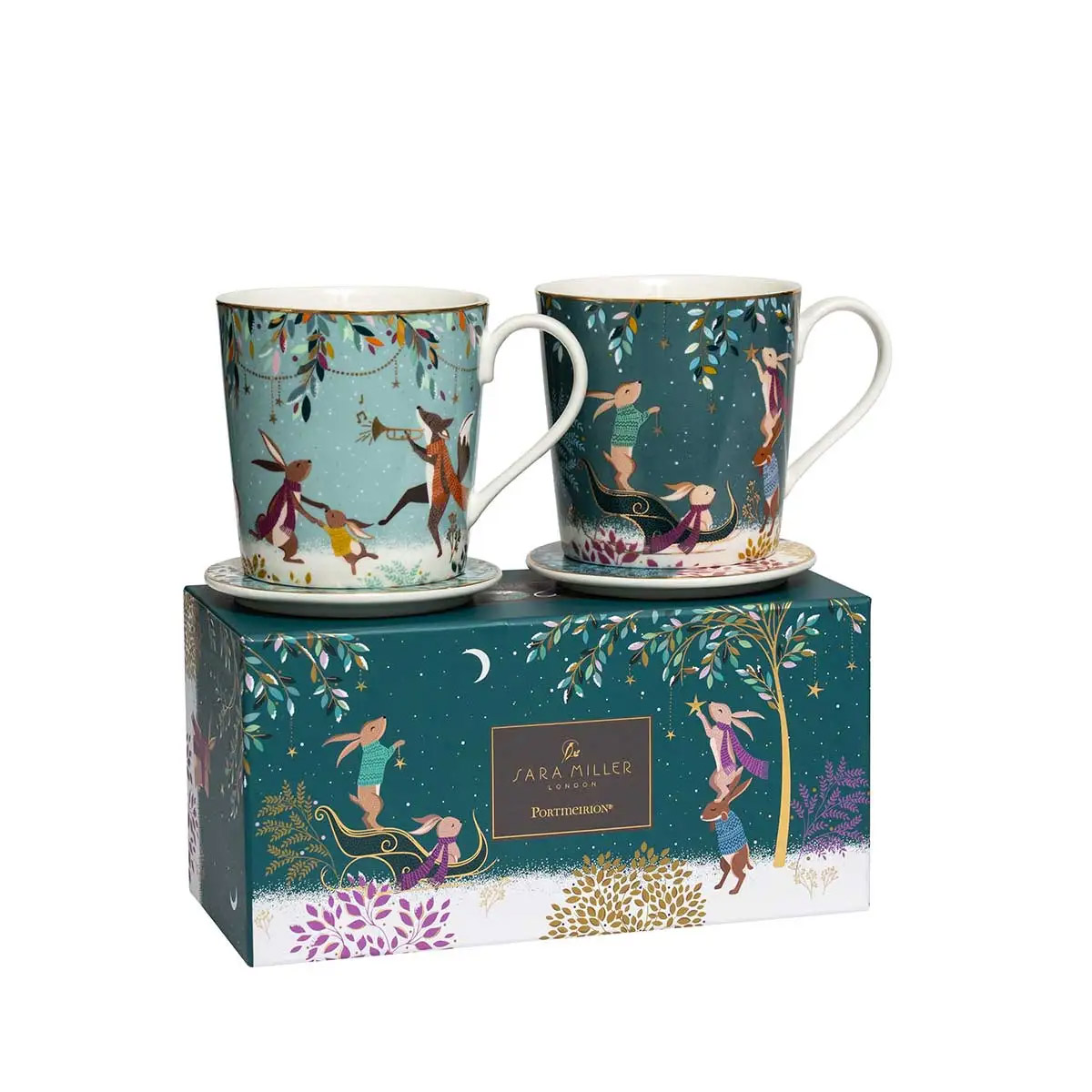 Набор кружек на подставке Portmeirion Woodland Tales 2шт 340мл