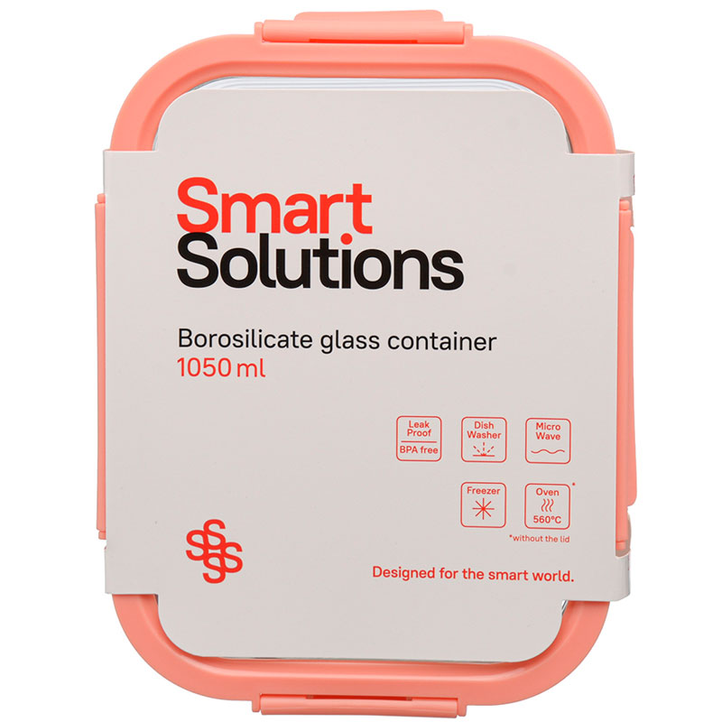 Контейнер для еды Smart Solutions 1050мл, розовый