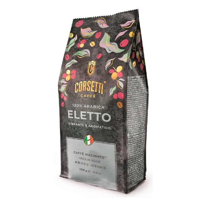 Кофе натуральный жареный молотый Corsetti Eletto 100% арабика 250гр