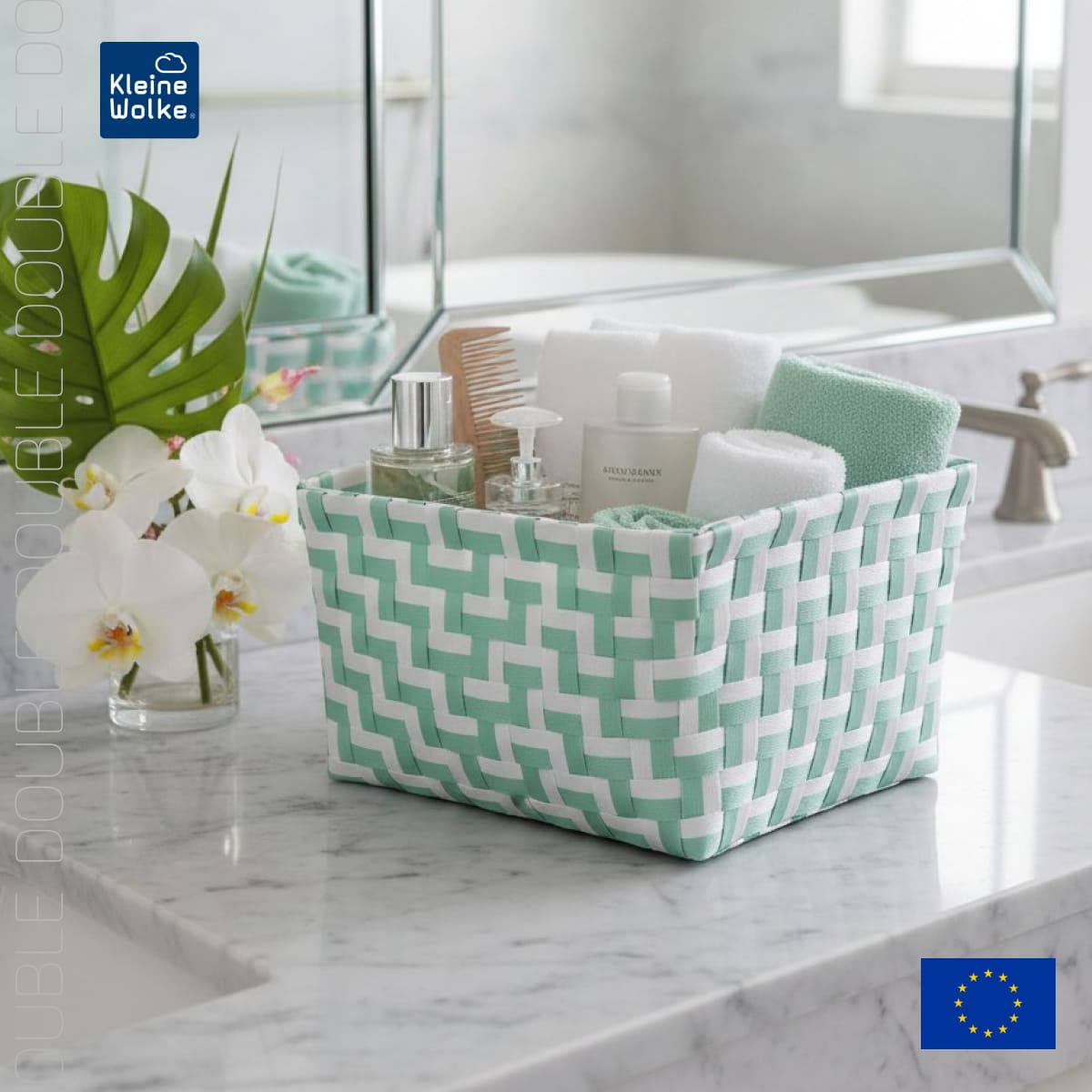 Корзина для хранения Kleine Wolke Box Double Green 20х12х16,5см, цвет зеленый
