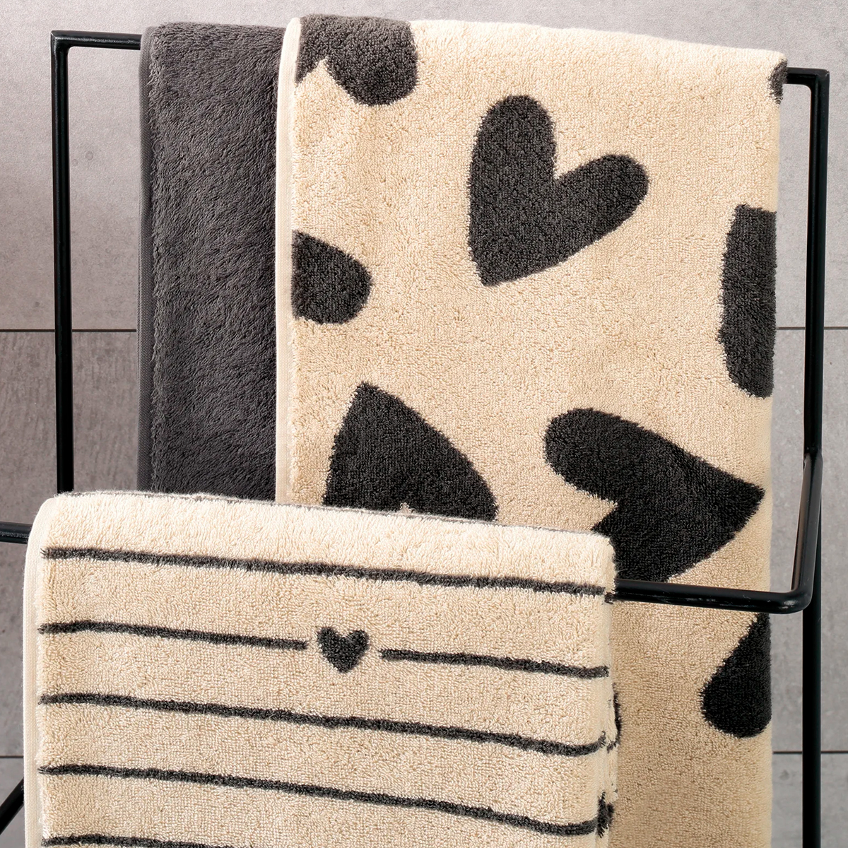 Полотенце Cawo Heart Beats 30x50см, цвет темно-серый