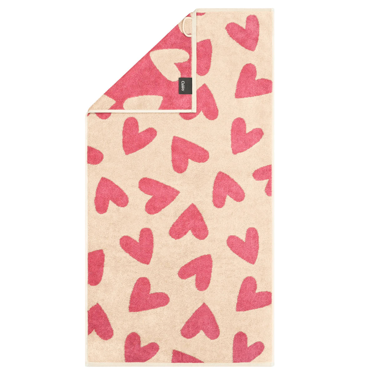 Полотенце Cawo Heart Beats 70x140см, цвет розовый